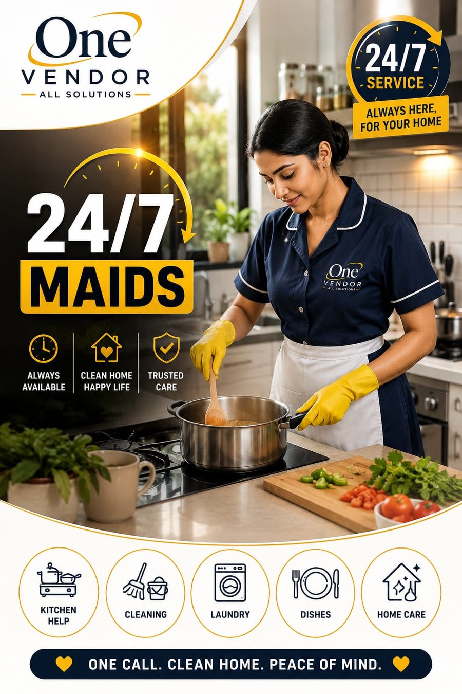 One Vendor 24/7 Maids — clean home, peace of mind